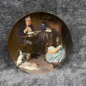 Vintage Norman Rockwell "The Storyteller" limited edition plate